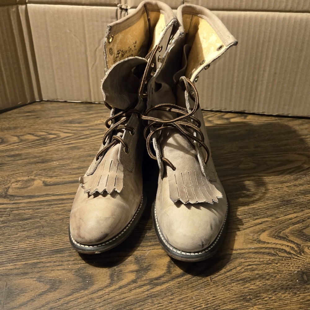 Laredo Tan lace up boots - womens